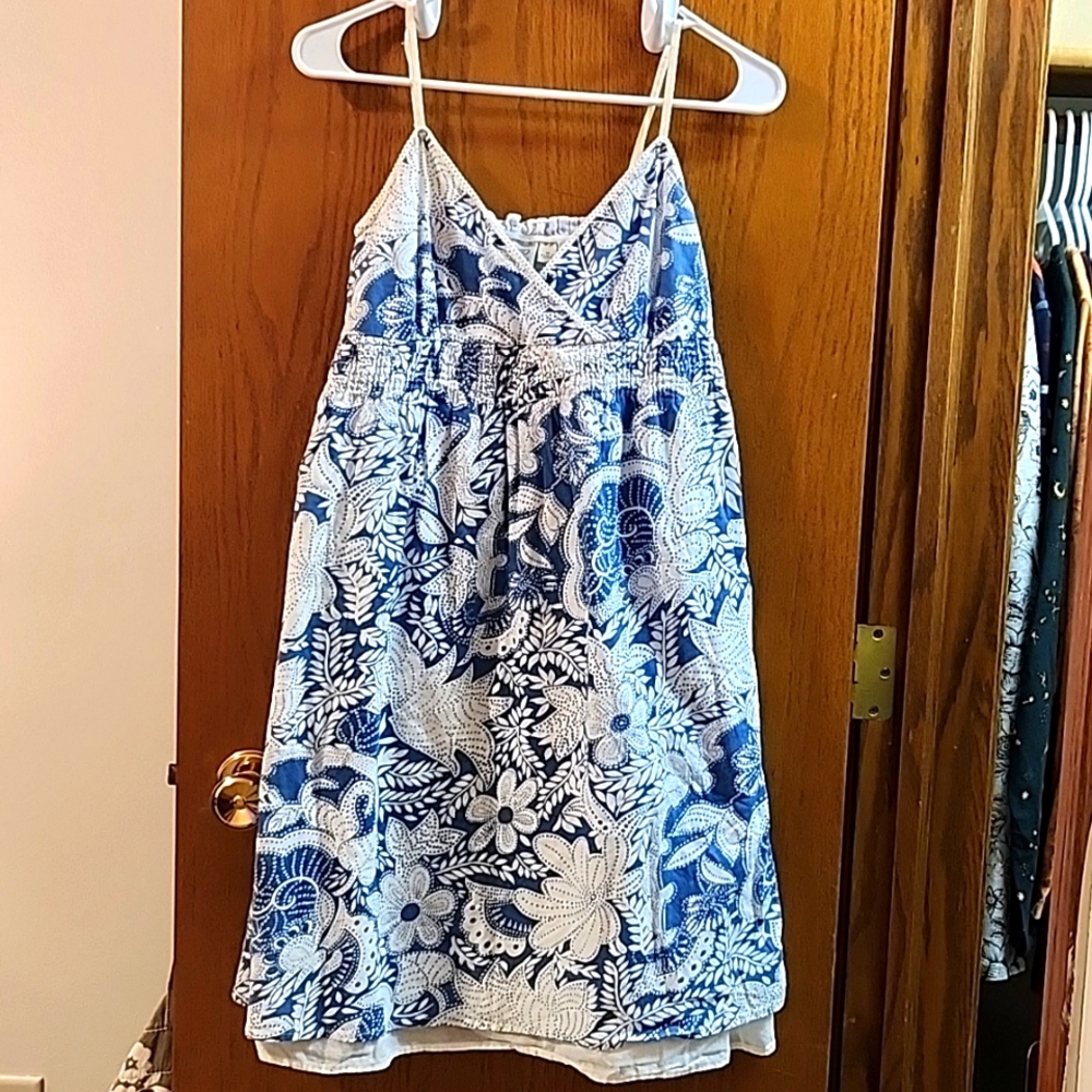 So summer dress blue and white floral